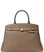 kate spade new york Deco Large Belted Pebbled Leather Satchel Bag, Color:Timeless Taupe - Image 1