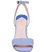 Color:Wild Blue Iris/Fresh White - Image 4 - Delphine Striped Fabric Ankle Strap Sandals