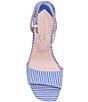 Color:Wild Blue Iris/Fresh White - Image 5 - Delphine Striped Fabric Ankle Strap Sandals