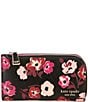 kate spade new york Devin Fall Poppies Small Slim Bifold Wallet, Color:Black Multi - Image 1