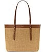 kate spade new york Do It All Large Contrast Trim Straw Tote Bag, Color:Cavern Clay Multi - Image 1