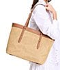 kate spade new york Do It All Large Contrast Trim Straw Tote Bag, Color:Cavern Clay Multi - Image 6