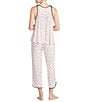 Color:Pink/Black - Image 3 - Dot Print Jersey Cropped Coordinating Pajama Set