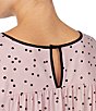 Color:Pink Dot - Image 3 - Dot Print Jersey Knit Nightgown