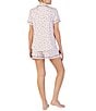 Color:Pink Dot - Image 3 - Dot Print Jersey Shorty Coordinating Pajama Set