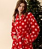 kate spade new york Dot Print Long Sleeve Shawl Collar Chenille Long Robe - Image 6