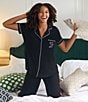 Color:Black - Image 6 - #double;Dream a Little Dream#double; Coordinating Solid Knit Pajama Set
