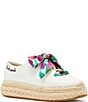 Color:Fresh White - Image 1 - Eastwell Orchid Bloom Canvas Espadrille Platform Sneakers