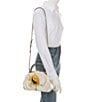Color:Cream - Image 4 - Flora Top Handle Satchel Bag