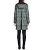kate spade new york Glen Plaid Point Collar Removable Hooded Snap Front A-Line Raincoat, Color:Pop Glen Plaid - Image 2