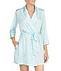 Color:Aqua/White - Image 2 - #double;Happily Ever After#double; Charmeuse Wrap Robe