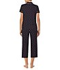 Color:Black Print - Image 2 - Heart Clover Print Jersey Knit Cropped Coordinating Pajama Set