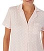 Color:Pink/Heart - Image 4 - Heart Dot Modal Jersey Short Sleeve Notch Collar Shorty Bridal Pajama Set