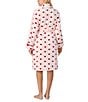 kate spade new york Heart Stripe Print Long Sleeve Shawl Collar Chenille Plush Short Robe, Color:Pink Stripe - Image 2