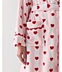 kate spade new york Heart Stripe Print Long Sleeve Shawl Collar Chenille Plush Short Robe, Color:Pink Stripe - Image 8