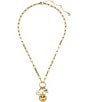 Color:Clear/Gold - Image 1 - Heritage Bloom Charm Short Pendant Necklace