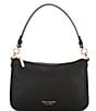 Color:Black - Image 1 - Hudson Pebbled Leather Medium Convertible Crossbody Bag