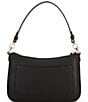 Color:Black - Image 2 - Hudson Pebbled Leather Medium Convertible Crossbody Bag