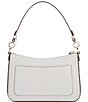 Color:Platinum Grey - Image 2 - Hudson Pebbled Leather Medium Convertible Crossbody Bag