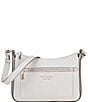 Color:Platinum Grey - Image 1 - Hudson Pebbled Leather Medium Crossbody Bag