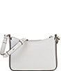 Color:Platinum Grey - Image 2 - Hudson Pebbled Leather Medium Crossbody Bag