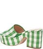 Color:Summit Green - Image 3 - Ibiza Gingham Raffia Platform Sandals