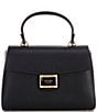Color:Black - Image 1 - Katy Medium Top Handle Textured Satchel Crossbody Bag