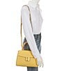 Color:Summer Daffodil - Image 4 - Katy Textured Leather Bamboo Medium Top Handle Satchel Bag