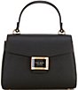 Color:Black - Image 1 - Katy Textured Leather Small Top Handle Satchel Bag