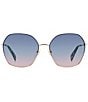 Color:Blue - Image 2 - Kenna Blue Round Sunglasses