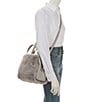Color:Platinum Grey - Image 4 - Knott Faux Fur Medium Crossbody Tote Bag