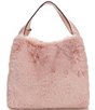 Color:French Rose - Image 2 - Knott Faux Fur Medium Crossbody Tote Bag