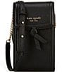 Color:Black - Image 1 - Knott Leather Phone Crossbody Bag