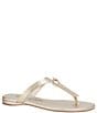 Color:Pale Gold - Image 1 - Knott Leather Thong Sandals