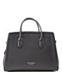 Color:Black - Image 1 - Knott Pebble Leather Large Satchel Bag