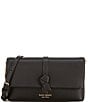 kate spade new york Knott Pebbled Leather Flap Chain Crossbody Bag, Color:Black - Image 1