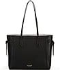 Color:Black - Image 1 - Knott Pebbled Leather Large Tote Bag