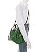 Color:Watercress - Image 4 - Knott Pebbled Leather Medium Crossbody Hobo Bag