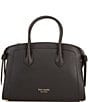 kate spade new york Knott Pebbled Leather Medium Zip Top Satchel Bag, Color:Black - Image 1