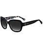 Color:Black - Image 1 - Women's Polarized Layne Havana Square Sunglasses