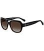 Color:Havana Black - Image 1 - Women's Polarized Layne Havana Square Sunglasses