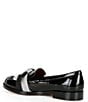 Color:Black/Black Multi Stripe - Image 3 - Leandra Bow Leather Loafers