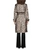 kate spade new york Leopard Print Collar Neck Long Sleeve Belted Water Resistant Hidden Snap Trench Coat, Color:Downtown Leopard - Image 3