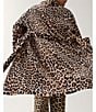 kate spade new york Leopard Print Long Sleeve Shawl Collar Chenille Plush Short Robe, Color:Brown Animal - Image 6
