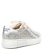 Color:Silver - Image 2 - Lift Leather Rhinestone Embellished Sneakers