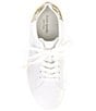 Color:Optic White/Pale Gold - Image 5 - Lift Leather Gold Detail Sneakers