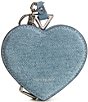 kate spade new york Liv Heart Denim Suede Coin Purse, Color:Blue Multi - Image 1