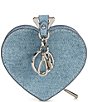 kate spade new york Liv Heart Denim Suede Coin Purse, Color:Blue Multi - Image 2