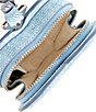 kate spade new york Liv Heart Denim Suede Coin Purse, Color:Blue Multi - Image 3