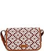 kate spade new york Liv Spade Flower Jacquard Small Flap Crossbody Bag, Color:Burgundy Multi - Image 1